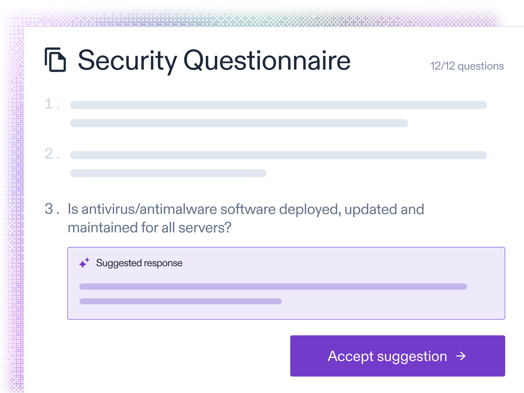 Automated security questionnaire hero image - product abstract