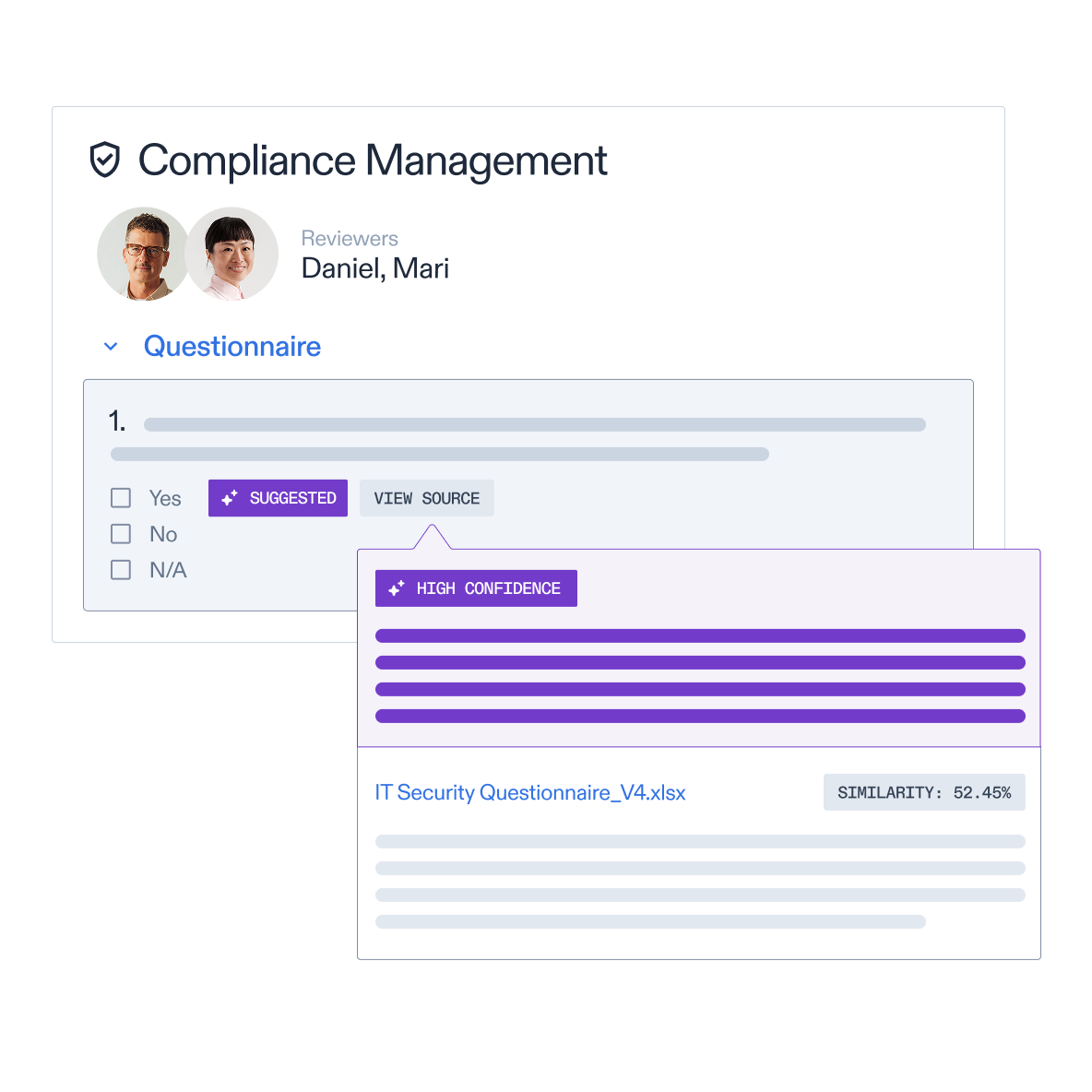 simplify intake and completion product abstract - automated security questionnaire
